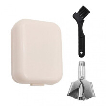 (Plastic Box) Safe Touch Stainless Steel Nose Hair Trimmer Portable Cleaning Nose Hair Scissors Birthday Gifts