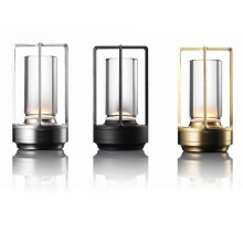 (Gold) Modern Led Table Lamp Touch Dimmable Usb Rechargeable Bar Night Light Cordless