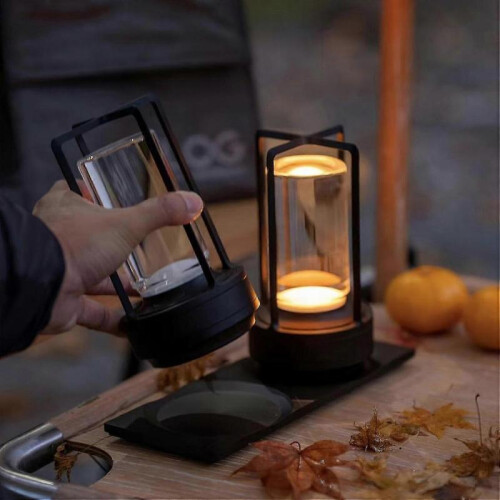(Gold) Modern Led Table Lamp Touch Dimmable Usb Rechargeable Bar Night Light Cordless 1