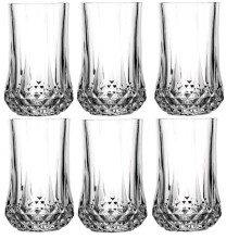 (Default) New 6Pc 320ml Tall Glasses / High-Ball Glass Clear Crystal Cut Effect