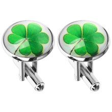 2Pcs Clover Cuff Links Men Clothing Accessories