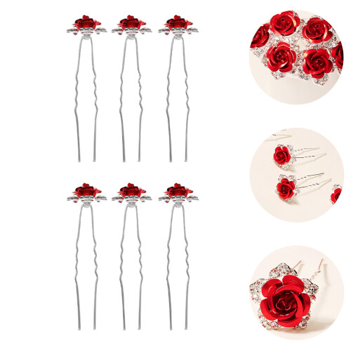 6 Stuks Haarspeld U-Vormige Haarstift Bruiloft Accessoire 1