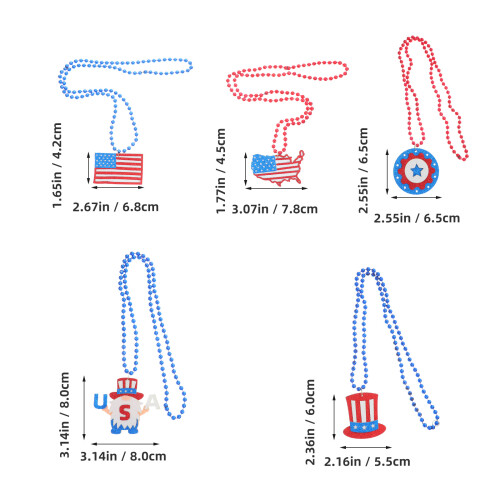 5Pièces Colliers Nationale Perles Multicolores 2