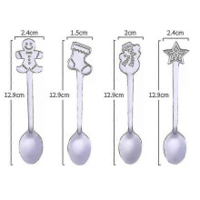 (4pcs spoon silver) 4pcs Christmas Decorations For Home Christmas Tableware Decor Coffee Spoons Xmas Gift New Year 2023 Navidad 2023 Natal Kids