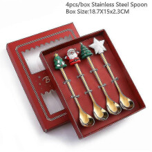 (gold doll spoon-R) 4pcs Christmas Decorations For Home Christmas Tableware Decor Coffee Spoons Xmas Gift New Year 2023 Navidad 2023 Natal Kids