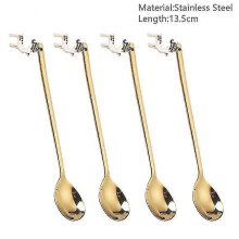 (gold elk-Spoon) 4pcs Christmas Decorations For Home Christmas Tableware Decor Coffee Spoons Xmas Gift New Year 2023 Navidad 2023 Natal Kids