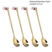 (gold Santa-Spoon) 4pcs Christmas Decorations For Home Christmas Tableware Decor Coffee Spoons Xmas Gift New Year 2023 Navidad 2023 Natal Kids