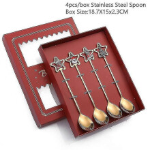 (gold star spoon-R) 4pcs Christmas Decorations For Home Christmas Tableware Decor Coffee Spoons Xmas Gift New Year 2023 Navidad 2023 Natal Kids