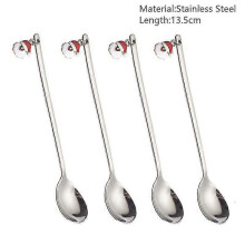 (silver Santa-Spoon) 4pcs Christmas Decorations For Home Christmas Tableware Decor Coffee Spoons Xmas Gift New Year 2023 Navidad 2023 Natal Kids
