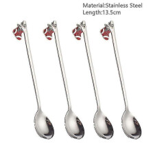 (silver sock-Spoon) 4pcs Christmas Decorations For Home Christmas Tableware Decor Coffee Spoons Xmas Gift New Year 2023 Navidad 2023 Natal Kids