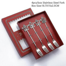 (silver star fork-R) 4pcs Christmas Decorations For Home Christmas Tableware Decor Coffee Spoons Xmas Gift New Year 2023 Navidad 2023 Natal Kids