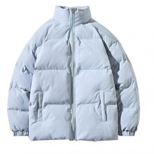 (M, Light Blue) Men\'s Down Winter Coat Quilted Lined Winter Solid Warm Puffer Jacket for Snow Ski Traveling Outdoor