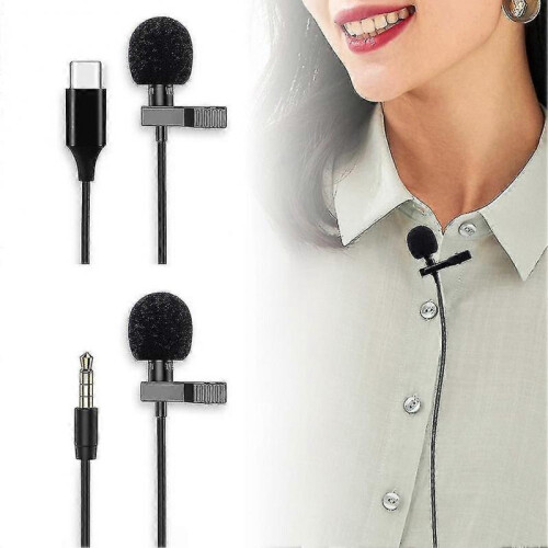 (3 5mm socket 1 5 m) Wired Microphone Usb Condenser Mic Computer Recording Microphone Type-c Mobile Phone Camera Interview Live Broadcast Collar Clip 1