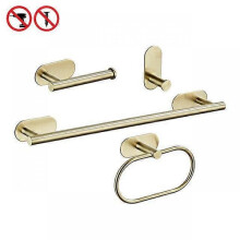 (Set) Bathroom Hardware Set Brushed Gold Robe Hook Towel Bar Toilet Paper Holder Bath Bathroom Accessories