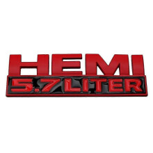 (Metal 5.7L Red S) Car Body Side Badge Trunk Sticker for Dodge HEMI 5.7 LITER Emblem RAM Journey Caravan Challenger Jcuv Caliber Durango Viper