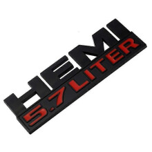(Metal 5.7L Black S) Car Body Side Badge Trunk Sticker for Dodge HEMI 5.7 LITER Emblem RAM Journey Caravan Challenger Jcuv Caliber Durango Viper