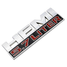(ABS 5.7L Silver S) Car Body Side Badge Trunk Sticker for Dodge HEMI 5.7 LITER Emblem RAM Journey Caravan Challenger Jcuv Caliber Durango Viper