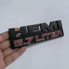 (ABS 5.7L Black L) Car Body Side Badge Trunk Sticker for Dodge HEMI 5.7 LITER Emblem RAM Journey Caravan Challenger Jcuv Caliber Durango Viper