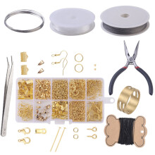 DiY Metall Ohrstecker Set Mit Werkzeug Golden
