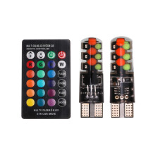 1 Pair T10 Cob 12Smd 12V Rgb Lamp For Car Interior License Plate