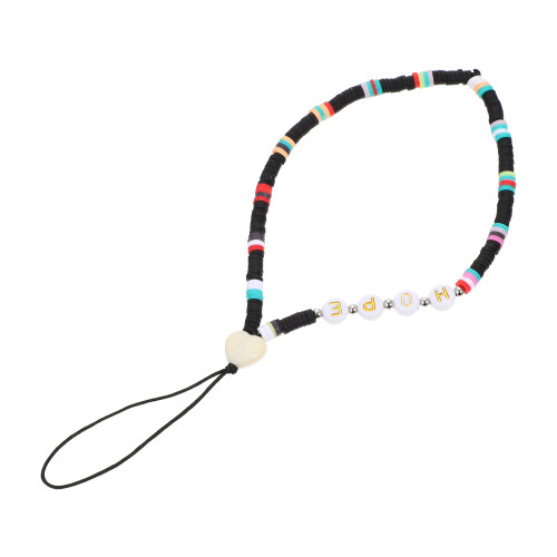 Black Mobile Phone Hanging Rope Exquisite Acrylic Crystal Strap
