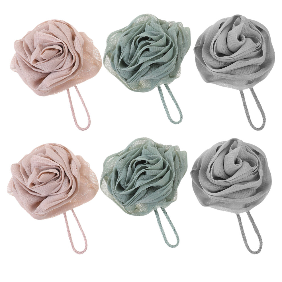 Solustre 6Pcs Bath Balls Shower Loofahs Exfoliating Mesh Scrubber