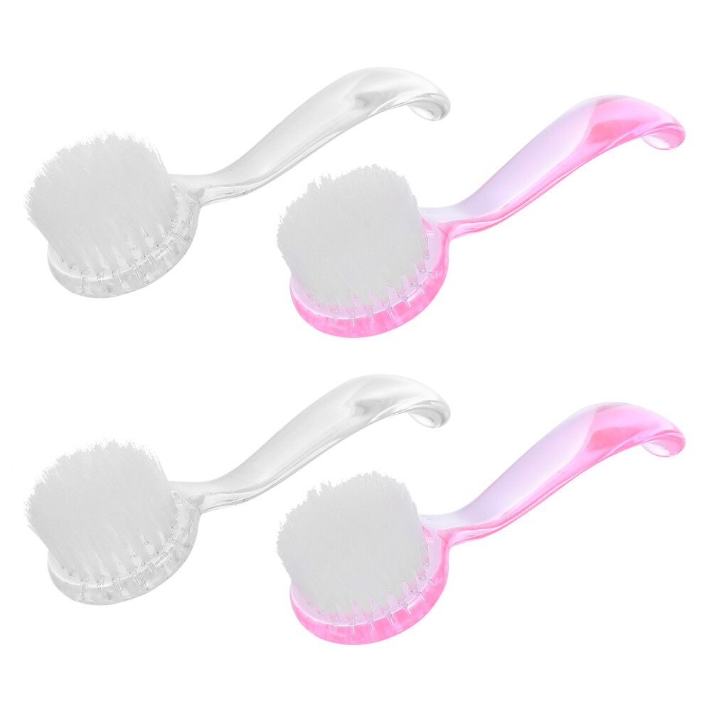 Artibetter 4Pcs Fingernail Cleaning Brushes Plastic Handle Soft Bristles Assorted