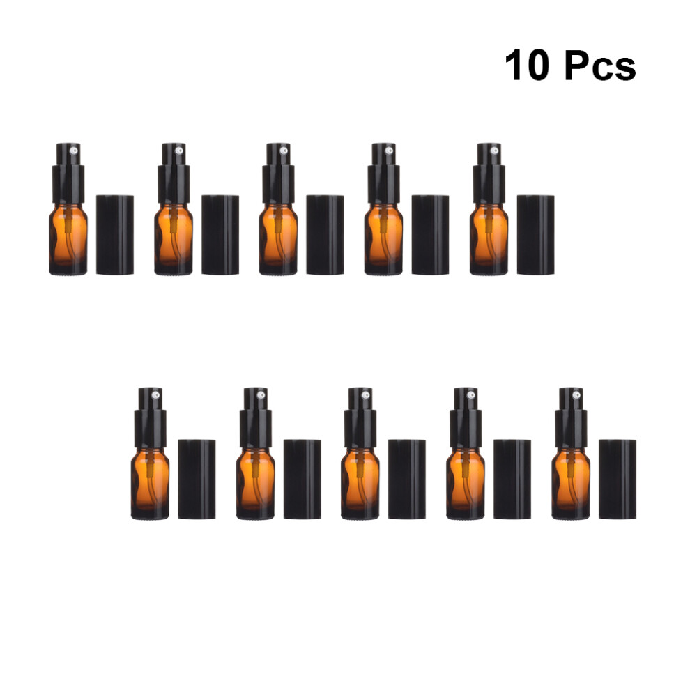 Aboofan Brown 5Pcs Glass Cosmetic Bottles Leakproof Emulsion Spray Travel Use