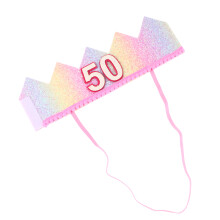 Gradient Rainbow 50Th Birthday Party Hats
