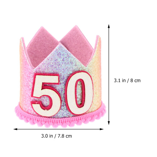 Gradient Rainbow 50Th Birthday Party Hats 1