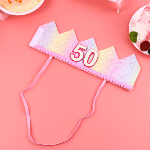 Gradient Rainbow 50Th Birthday Party Hats 2