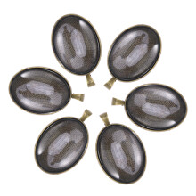 6St 30x40mm Oval Anhänger Set Tablett Fassung Kette (Bronze)