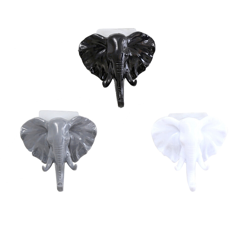 3 Pcs Elephant Ornament Strong Stick Hook Adhesive Hooks For Hanging 3352117702214