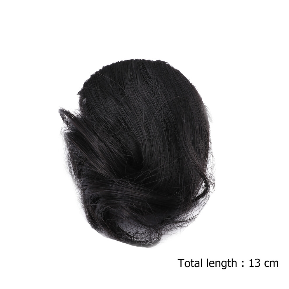 Aboofan Unisex Black 1Pc Curly Fake Fringe Bang Clip-In Hairpiece For