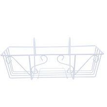 1Pc Sturdy White Iron Hanging Plant Pot Rack Ideal for Balcony Use