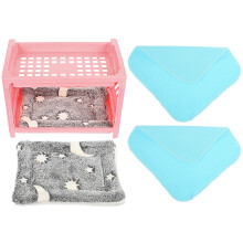 Detachable Pink Hamster Hideout Multi-Function Small Pet Bed