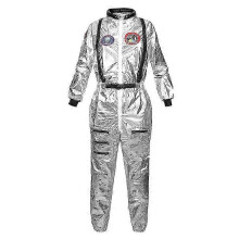 (S, man) Astronaut Costume Adult Silver Spaceman Costume Plus Size Women Space Suit Party Dress up Costume Astronaut Suit Adults White