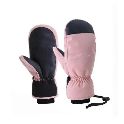 (L,Pink)Snowboard Gloves Mittens Warm Touch Screen Waterproof Ski Gloves
