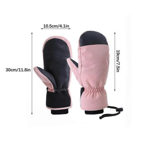 (L,Pink)Snowboard Gloves Mittens Warm Touch Screen Waterproof Ski Gloves 1