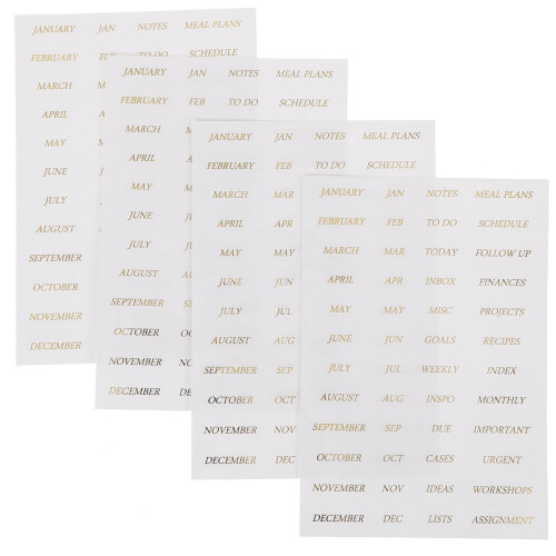 4Vellen Transparante PVC Stickers Met Engelse Teksten Voor Scrapbook