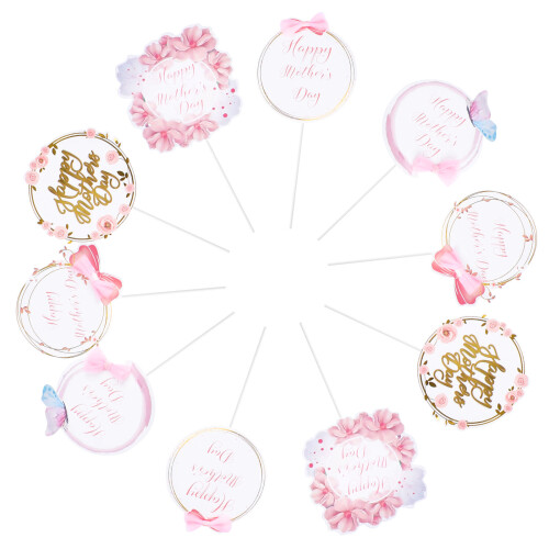10 Stuks Moederdag Themed Topper Decoraties Cake