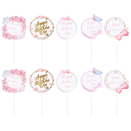 10 Stuks Moederdag Themed Topper Decoraties Cake 1