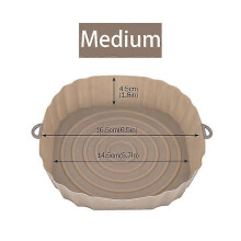 (Meidum-Brown) Air Fryers Oven Baking Tray Fried Chicken Basket Mat AirFryer Silicone Pot Round Replacemen Grill Pan air fryer Accessories
