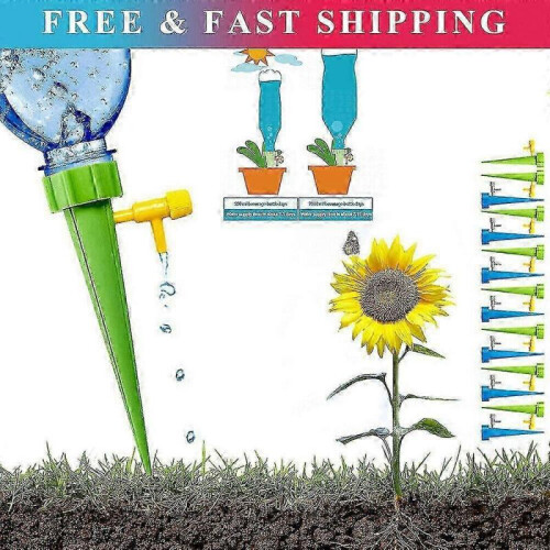 12 Pack Plant Automatic Watering Spikes with Slow Release Drip System & Control Valve 2