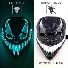 (style 24) Wireless Neon LED Purge Mask Glow in The Dark Cosplay Horror Mask Halloween Masquerade Party Masks Glowing Funny Dress Up