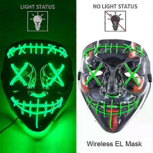 (style 16) Wireless Neon LED Purge Mask Glow in The Dark Cosplay Horror Mask Halloween Masquerade Party Masks Glowing Funny Dress Up