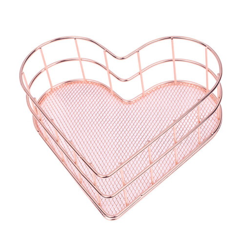 Wrought Iron Tablett Herzform Metall Roségold Wohnaccessoire