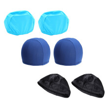 6St Unisex Badekappen Polyester Schwimmhauben Badehauben
