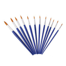 12 Teile Holz Künstlerpinsel Set Spitze Für Ölfarbe Acrylfarbe Blau