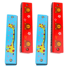 4Stk Holz Doppelreihig 16 Löcher Melodica Für Kinder